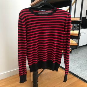 Zara Frayed Stripe Sweater M